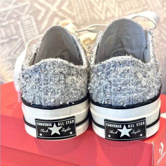 Converse Women's Size 8 Chuck 70 Metallic Tweed Oxford Sneakers - Picture 9 of 9
